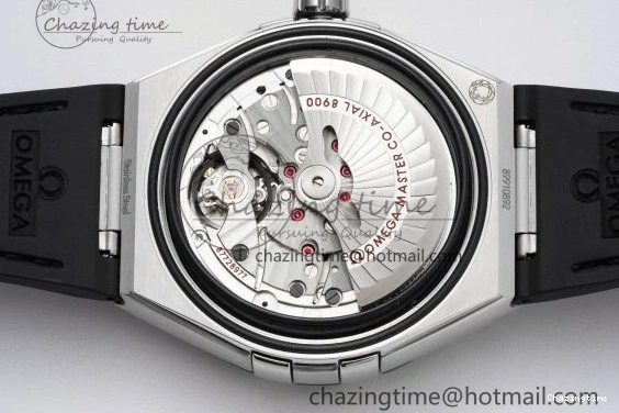 0422 GoAnywhere Constellation Black Ceramic SS 8F 1:1 Best Edition White Textured Dial on Black Gummy Strap A 7803